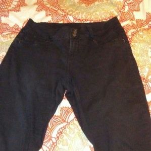 High waisted black skinny jeans